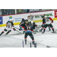 Prince George Cougars attack the Kelowna Rockets