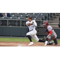 Oswaldo Cabrera of the Somerset Patriots at bat