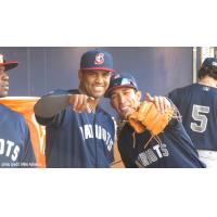 Dermis Garcia and Oswaldo Cabrera of the Somerset Patriots