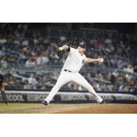 Zack Britton pitching for the New York Yankeed