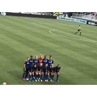 North Carolina Courage pose before their game against Racing Louisville FC
