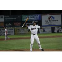 Isiah Gilliam of the Somerset Patriots prepares to chuck his bat