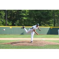 Sanford Mainers Ryan Rue gets loose before his relief appearance on Sunday against Keene