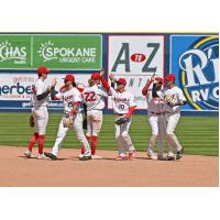 Spokane Indians exchange high fives