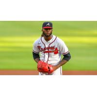 Pitcher Touki Toussaint with the Atlanta Braves