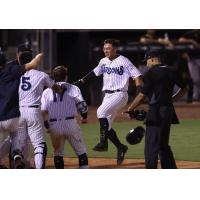 Anthony Volpe of the Tampa Tarpons reaches home after a home run