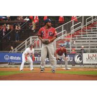 Kansas City Monarchs pitcher Keyvius Sampson on the mound against Fargo-Moorhead at Newman Outdoor Stadium