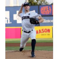 Corey Kluber pitching for the Somerset Patriots