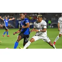 San Jose Earthquakes forward Jeremy Ebobisse (left) vs. the LA Galaxy