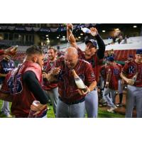 The Kansas City Monarchs celebrate the American Association Southern Division regular season title