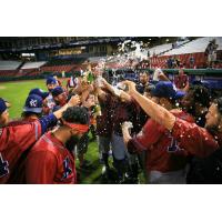 The Kansas City Monarchs celebrate the American Association Southern Division regular season title