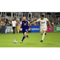Louisville City FC midfielder Brian Ownby with possession vs. FC Tulsa
