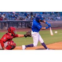 Jacob Amaya lines a base hit as the Tulsa Drillers drop their third straight at ONEOK Field