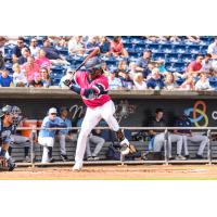 Demetrius Sims at bat for the Pensacola Blue Wahoos