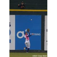 New York Boulders' Jack Sundberg tracks down a deep fly ball to center in Sunday's game versus Tri-City