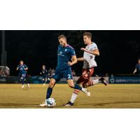 South Georgia Tormenta FC defender Nick O'Callaghan with possession vs. North Texas SC