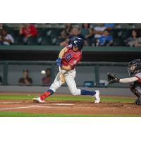 Colin Willis of the Kansas City Monarchs hits a grand slam vs. the Sioux City Explorers