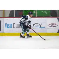 North Iowa Bulls forward Max Scott warms up on the ice ahead of Thursday's 4-1 loss