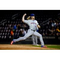 Noah Syndergaard struck out two batters and pitched a scoreless inning in a Major League rehab assignment with the Syracuse Mets
