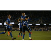 Chofis of the San Jose Earthquakes celebrates his goal against LAFC