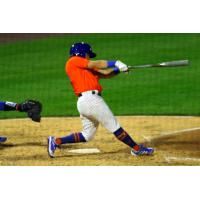 Mark Payton's swing on his second home run on Thursday night for the Syracuse Mets