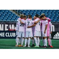 Forward Madison FC huddle up against New England Revolution II