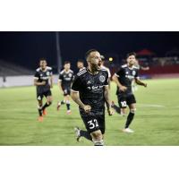 Richmond Kickers forward Emiliano Terzaghi reacts after his game-winning goal against Chattanooga Red Wolves SC