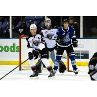 Vancouver Giants defenceman Connor Horning and goaltender Jesper Vikman vs. the Victoria Royals