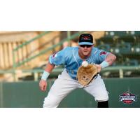 Hickory Crawdads first baseman Blaine Crim