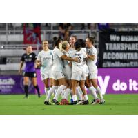 NJ/NY Gotham FC celebrates a goal over the Orlando Pride