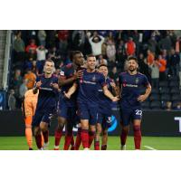 Chicago Fire FC celebrate a goal against FC Cincinnati