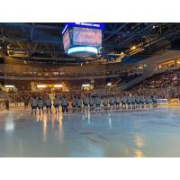 Erie Otters line up before their home crowd