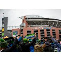 Seattle Sounders FC fans outside Lumen Field