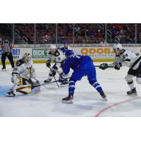 Wichita Thunder forward Peter Crinella shoots against the Wheeling Nailers