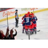 Allen Americans celebrate a goal vs. the Utah Grizzlies