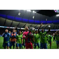 Seattle Sounders FC with the Cascadia Cup