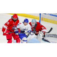 Wichita Thunder forward Tyler Jeanson (center) vs. the Allen Americans