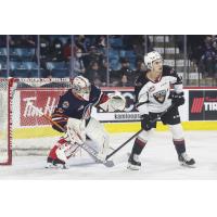 Vancouver Giants right wing Julian Cull vs. the Kamloops Blazers