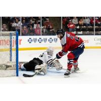 Max Humitz of the Kalamazoo Wings scores against the Indy Fuel