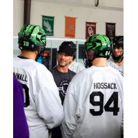Panther City Head Coach Tracey Kelusky addresses the team