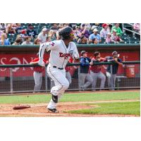 Outfielder Rodrigo Orozco with the Lansing Lugnuts