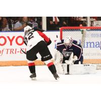 Prince George Cougars centre Craig Armstrong takes a shot vs. the Tri-City Americans