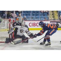 Vancouver Giants goaltender Jesper Vikman vs. the Kamloops Blazers