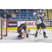 Vancouver Giants left wing Zach Ostapchuk (10) vs. the Kamloops Blazers