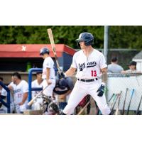 Infielder Marcel Lacasse with the Barrie Baycats