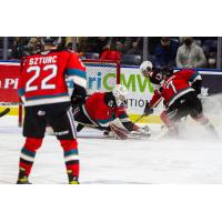 Kelowna Rockets goaltender Colby Knight vs. the Prince George Cougars