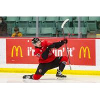 Prince George Cougars centre Koehn Ziemmer reacts after a goal