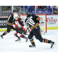 Vancouver Giants left wing Zach Ostapchuk takes a shot against the Prince George Cougars