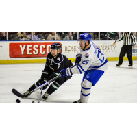 Wichita Thunder forward Logan Fredericks (right) vs. the Utah Grizzlies