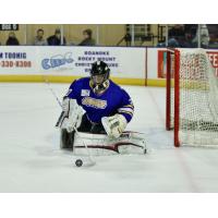 Roanoke Rail Yard Dawgs goaltender Henry Dill makes a stop